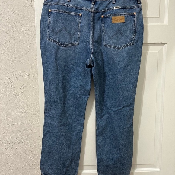 NWT Wrangler Wild West 603 High Rise Straight Jean Retro Mid Damaged, 34 - Picture 6 of 9